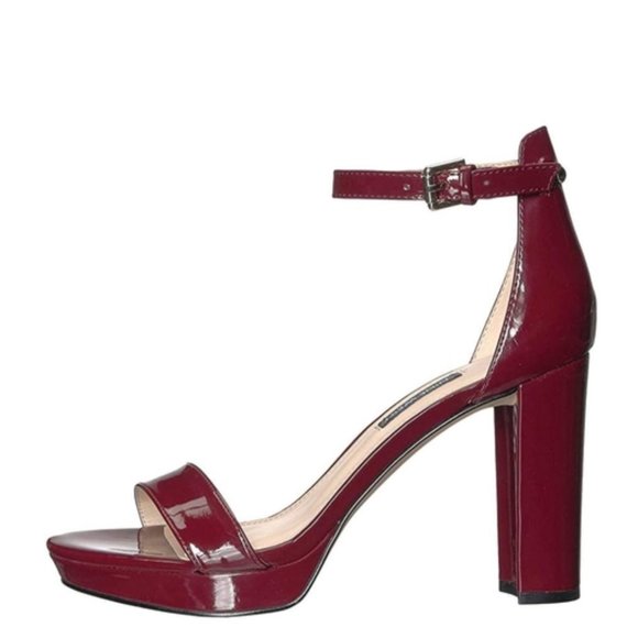 NINE WEST Dempsey 3 Platform Sandal Pumps in Patent Leather Red - Picture 2 of 15